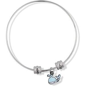 Whale with Blue Spouting Water Fancy Charm Bangle